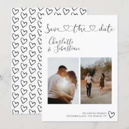 Reserve A Data Salvar nossa Foto Personalizada de Coração Manuscr
