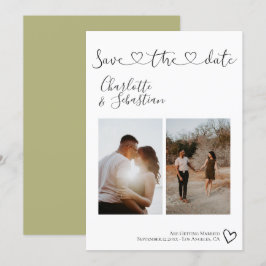Reserve A Data Salvar nossa Foto Personalizada de Coração Manuscr