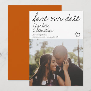 Reserve A Data Salvar nossa foto personalizada manuscrita