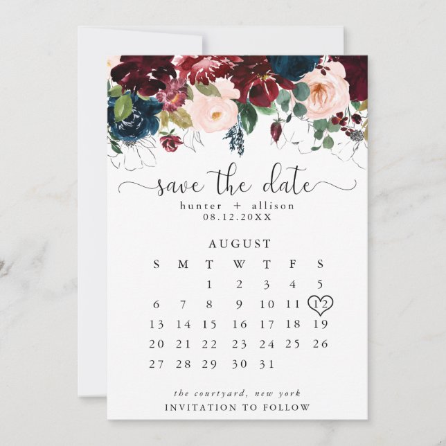 Reserve A Data Salvar O Calendário De Data (Frente)