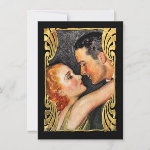 Reserve A Data Salvar o preto do casal do vintage da data