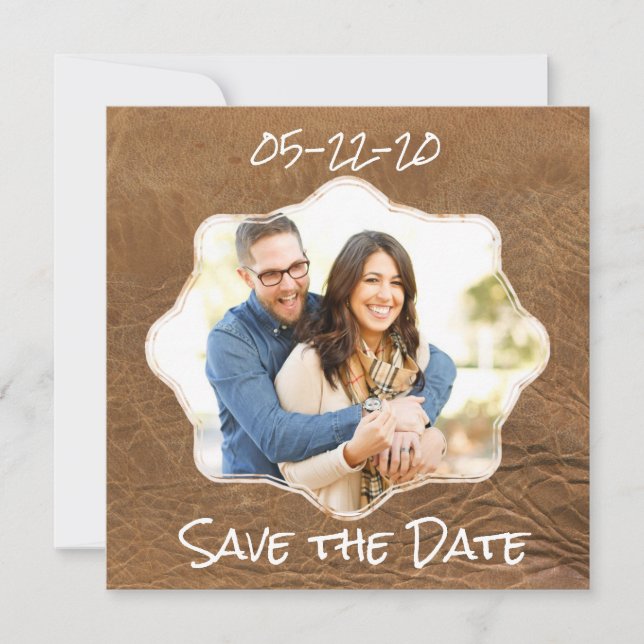 Reserve A Data Salvar o Tema de Leather de Data (Frente)