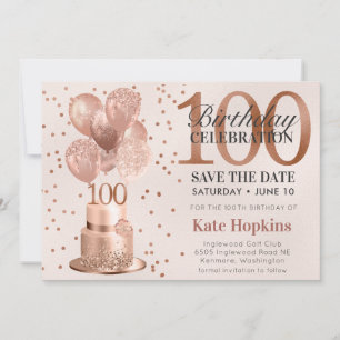 Reserve A Data Salve A Data 100th Birthday Rosa Dourado Cake