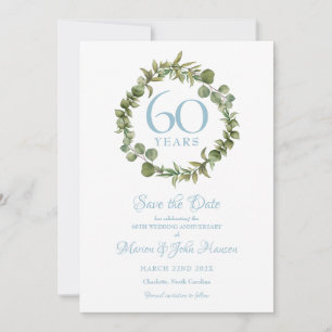 Reserve A Data Salve a Data 60º Aniversário Grinalda de Verduras