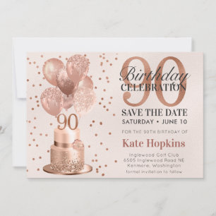 Reserve A Data Salve A Data 90 Birthday Rosa Dourado Bake