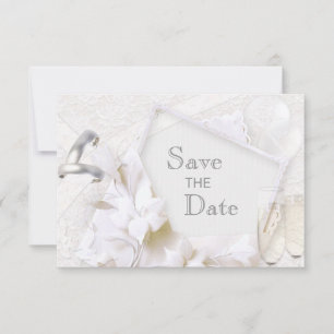 Reserve A Data Salve a Data Alianças de Casamento e Taças de Cham