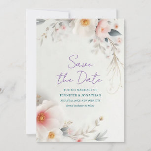 Reserve A Data Salve A Data Aquarela Floral Roteiro Manuscrito