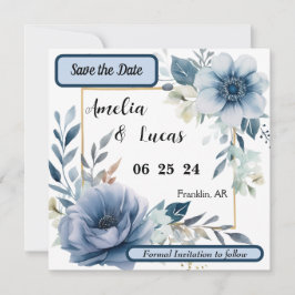 Reserve A Data Salve a Data Azul Floral