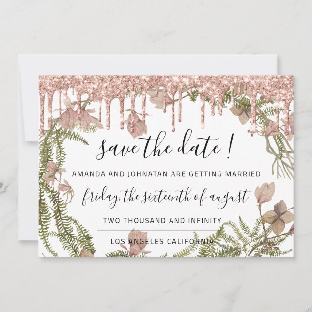 Reserve A Data Salve a Data Black Rose Floral Woodland Drips (Frente)