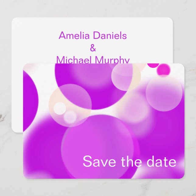 Reserve A Data Salve a Data Bolha Magenta (Frente/Verso)