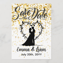 Reserve A Data Salve a Data Brilho Dourado