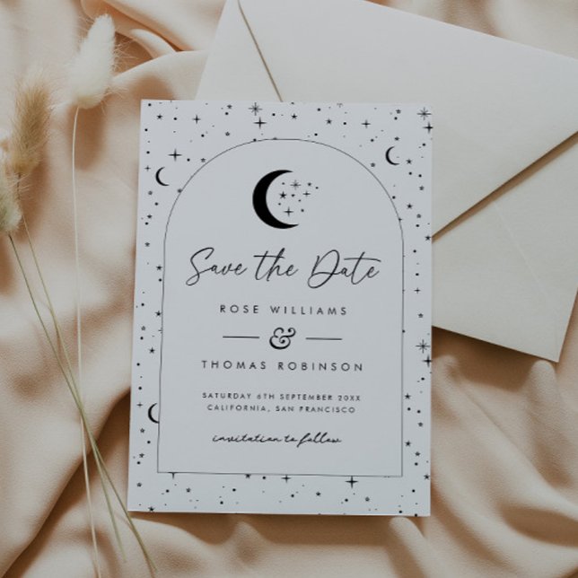 Reserve A Data Salve a Data Celestial Arqueada (Zazzle Celestial Arched Save The Date )