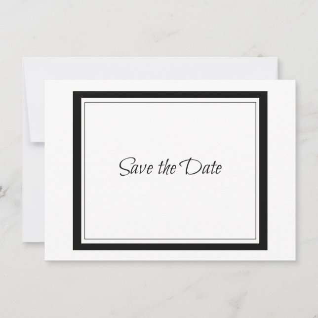 Reserve A Data Salve a Data com Borda Preta Clássica (Frente)