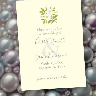 Reserve A Data Salve a data com flores brancas