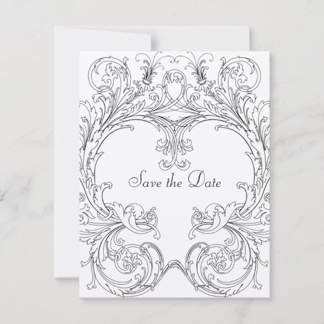 Reserve A Data Salve a data com o quadro barroco (Frente)