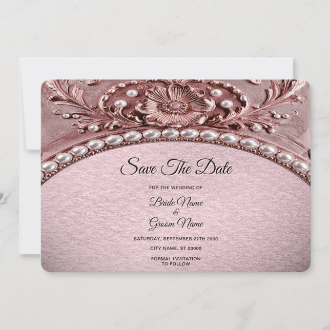 Reserve A Data Salve a Data da Flor Rosa (Frente)