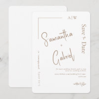 Salve a Data de Casamento Contemporâneo Branco