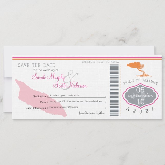 Reserve A Data Salve a Data de Embarque em Aruba (Frente)