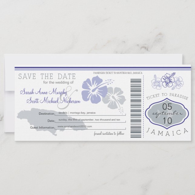 Reserve A Data Salve a Data de Embarque na Jamaica (Frente)