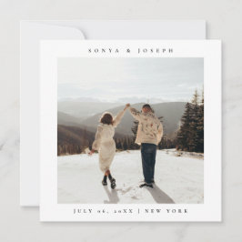 Reserve A Data Salve a Data de Texto e Foto Elegante Cor Simples