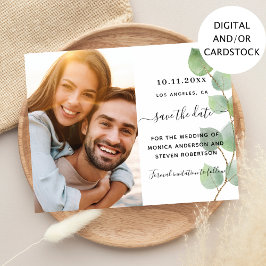 Reserve A Data Salve a data do casamento de fotos de eucalipto ve