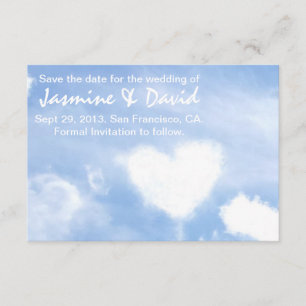 Reserve A Data Salve a Data do Casamento - Nuvem em Forma de Cora