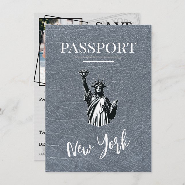 Reserve A Data Salve A Data Do Nova Iorque Do Silver Passport (Frente/Verso)