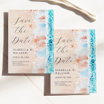 Reserve A Data Salve A Data Elegante Pintura Às Aquarelas Praia<br><div class="desc">Pintura praia aquarela pintura salvar cartão de data. Personalizável!</div>