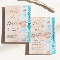 Salve A Data Elegante Pintura Às Aquarelas Praia