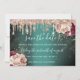 Reserve A Data Salve A Data Em Que O Floral De Rosa Dourado Coloq