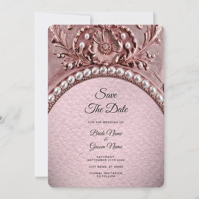 Reserve A Data Salve a Data Flor Rosa (Frente)