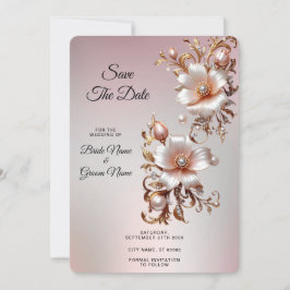 Reserve A Data Salve a Data Floral Rosa Decorativa