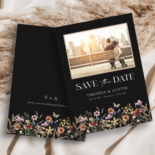 Reserve A Data Salve a Data Foto Boho Moderna (Modern Photo Boho Save The Date Monogrammed by Painted Paperie
)