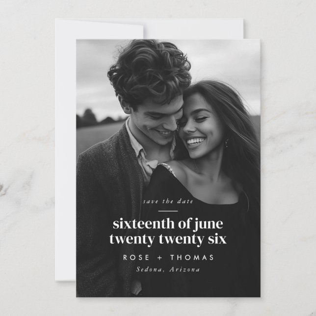 Reserve A Data Salve a Data Foto Serif Script (Frente)