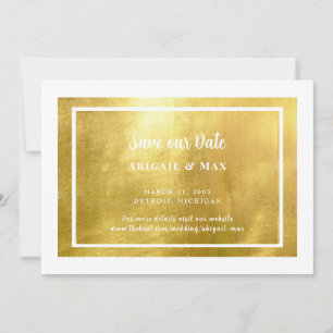 Reserve A Data Salve a Data Glam Branco e Dourado Metálico