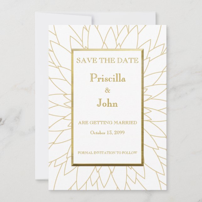 Reserve A Data Salve a data, grande gatsby, dália geométrico (Frente)