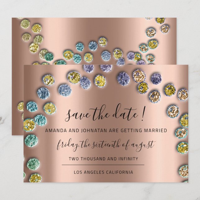 Reserve A Data Salve a Data Minimalismo Dourado Rosa Verde (Frente/Verso)