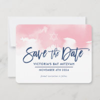 SALVE A DATA MITZVAH moderno rosa pálido aquarela