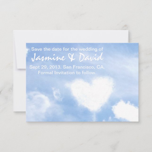 Reserve A Data Salve a Data para o Casamento - Nuvem em Forma de  (Frente)