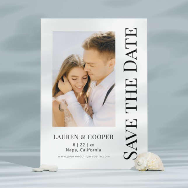 Reserve A Data Salve A Data Preto Branco Casamento Moderno Elegan (Criador carregado)