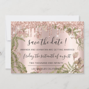 Reserve A Data Salve a Data Rosa Negra Floral Bosque Gotas