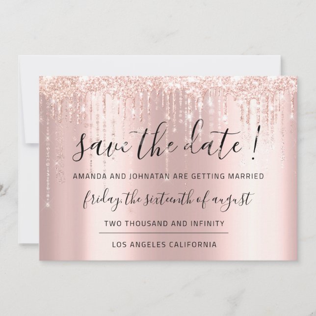 Reserve A Data Salve A Data Rose Gold  Glitter Drips Confete (Frente)