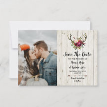 Salve A Data Rustico Galhos Cervo Floral Foto
