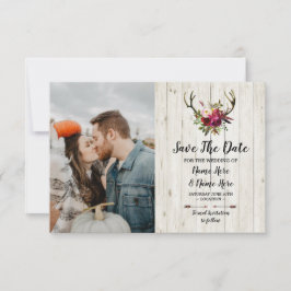 Reserve A Data Salve A Data Rustico Galhos Cervo Floral Foto