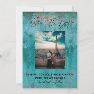 Reserve A Data Salve a Data   Turquesa Ferrugem