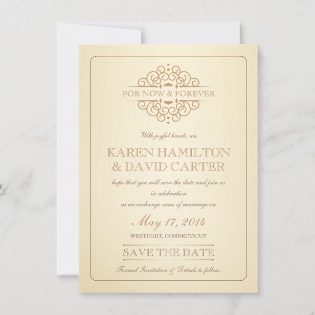 Reserve A Data Salve a data - Vintage Casamento Formal Vitoriano (Frente)