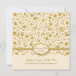 Reserve A Data Salve nossa Bolinhas Dourada Leaf Glitter Confetti