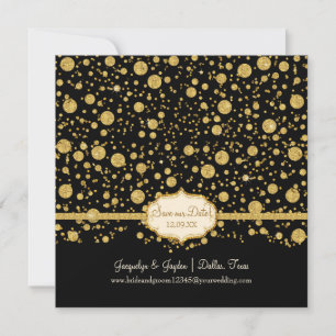 Reserve A Data Salve nossa Bolinhas Dourada Leaf Glitter Confetti