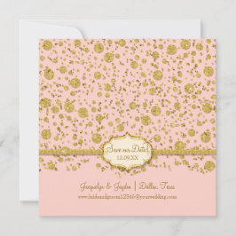 Reserve A Data Salve nossa Bolinhas Dourada Leaf Glitter Confetti