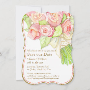 Reserve A Data Salve Nossa Data Watercolor Rose Bouquet Pearls